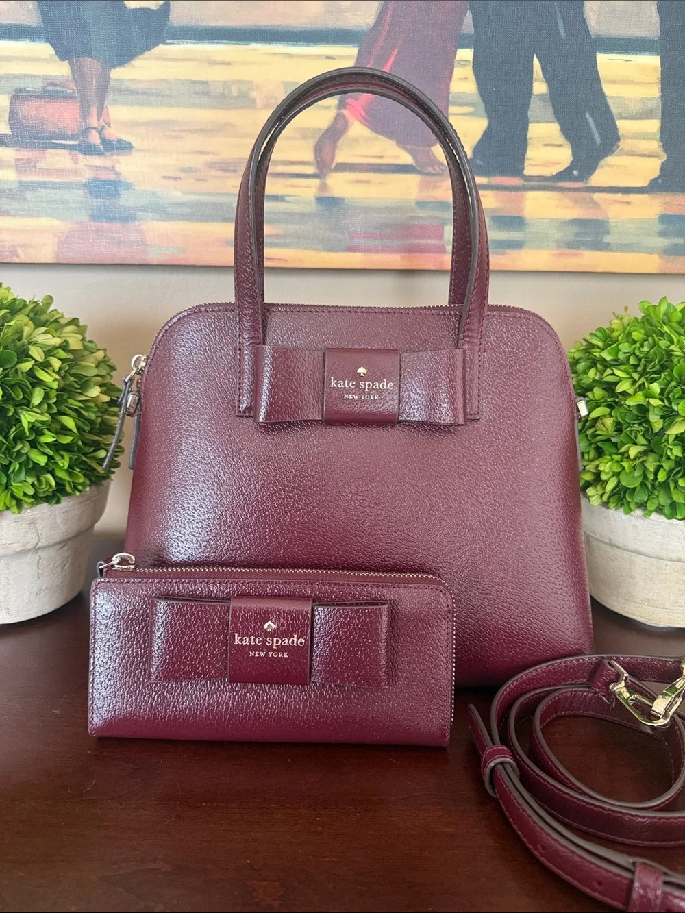 KATE SPADE ♠️ New York 🍒 CHERRYWOOD 🍒 MAISE MATTHEWS STREET SATCHEL BAG🌟EUC🌟